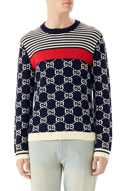 gucci blue striped sweater|gucci cropped sweater.